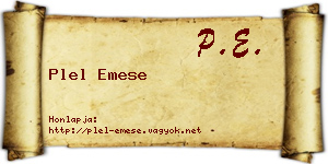 Plel Emese névjegykártya